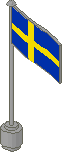 Schwedische Flagge mit Flaggenmast