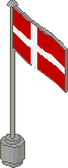 Dänische Flagge mit Flaggenmast