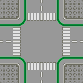 Straßenplatte: Kreuzung mit Radweg